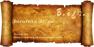 Bernfeld Éva névjegykártya